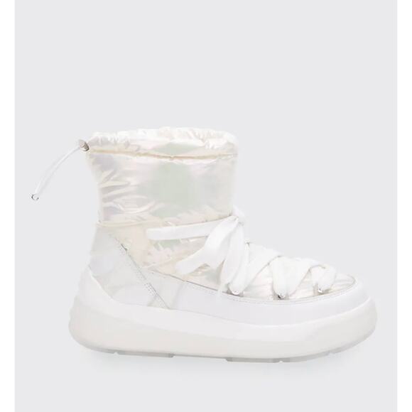 Moncler Designer Insolux Down Iridescent Snow Boots White Puffy 37.5 Size 6.5 - Picture 1 of 12